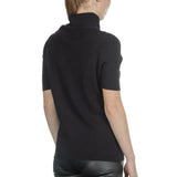 Sarah Pacini asymmetrischer Stehkragen Pullover schwarz