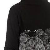 Sarah Pacini Stehkragen Pullover schwarz mit Print