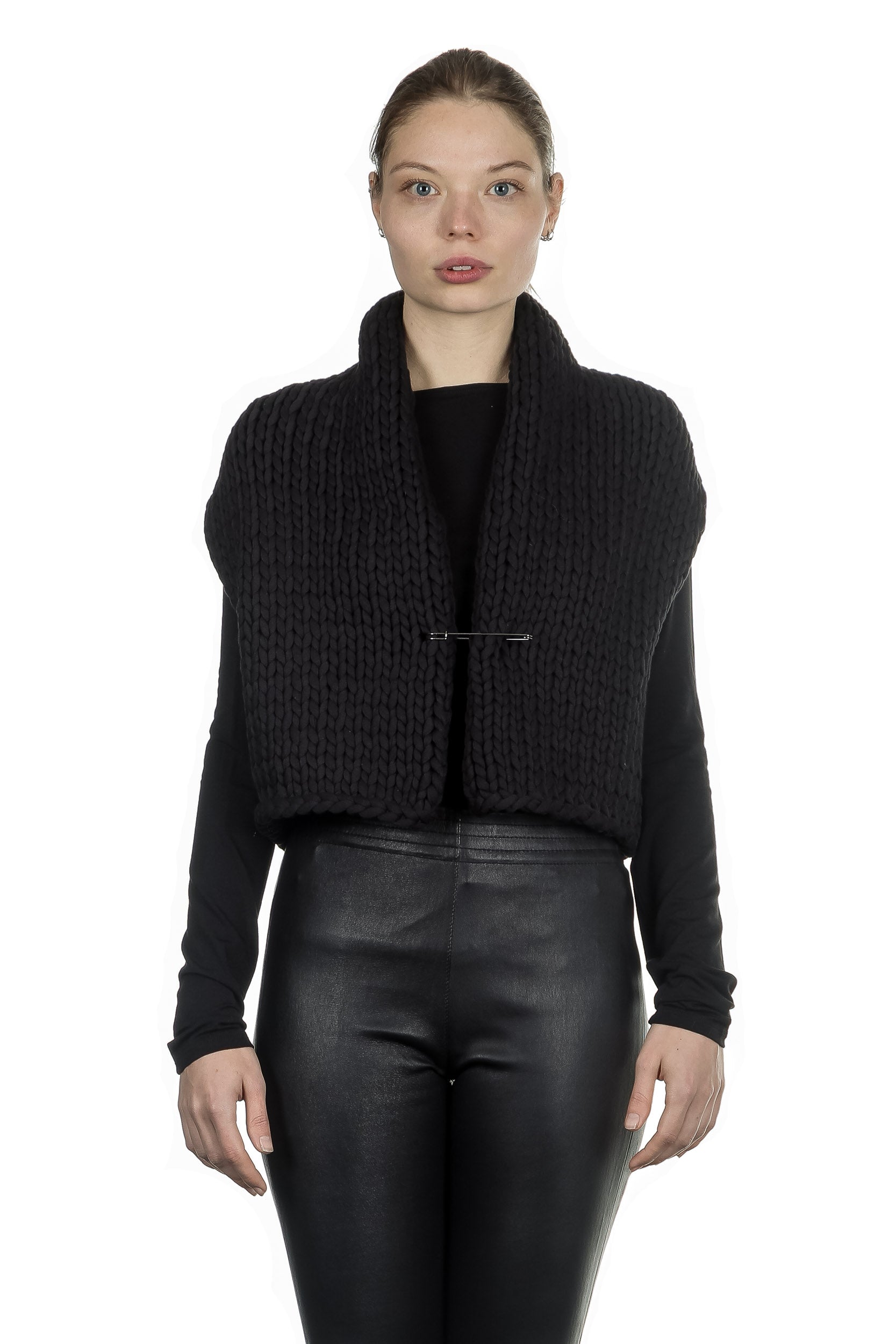 Sarah Pacini Damen Strickweste schwarz
