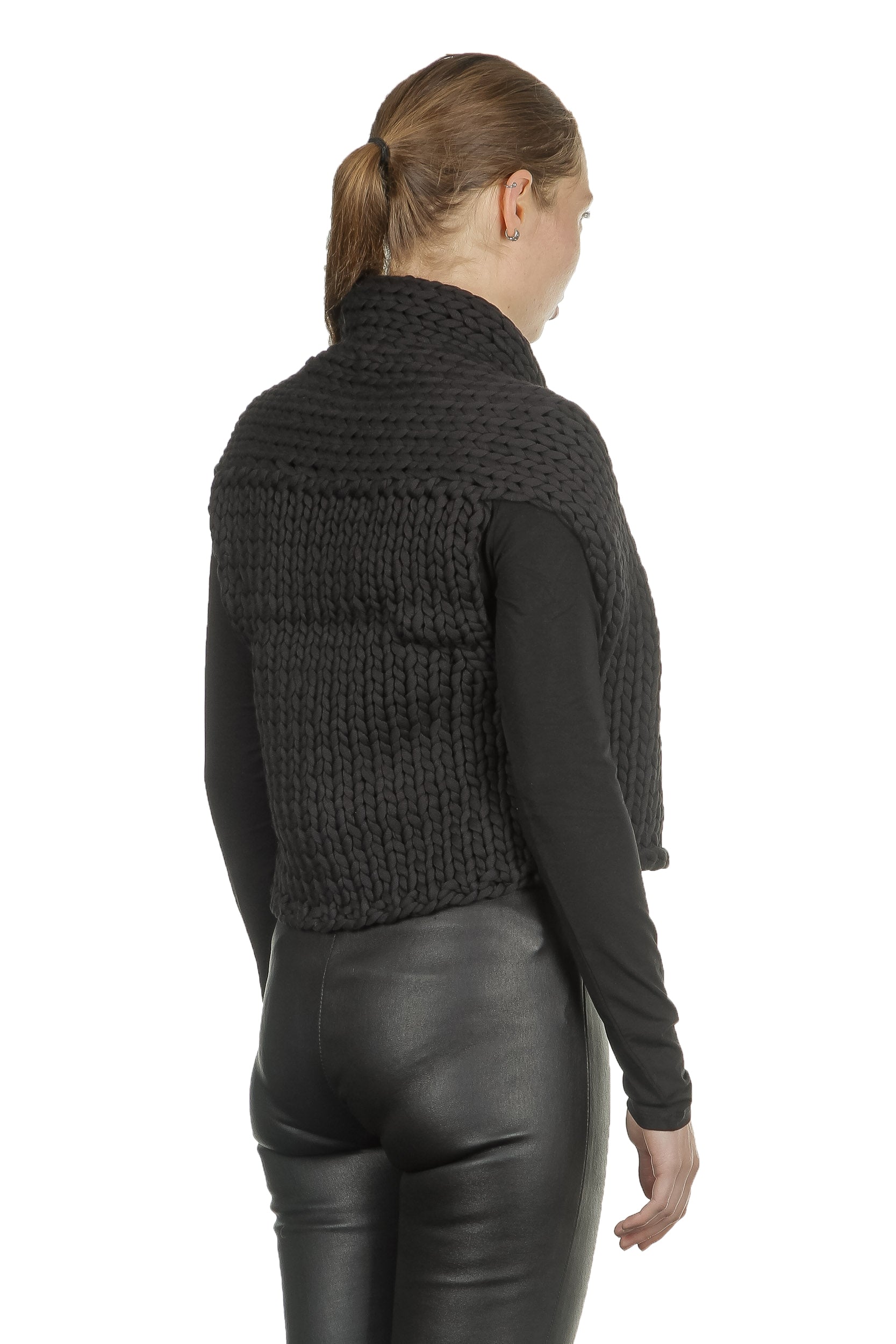 Sarah Pacini Damen Strickweste schwarz