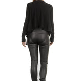 Sarah Pacini Pullover Wickeloptik schwarz