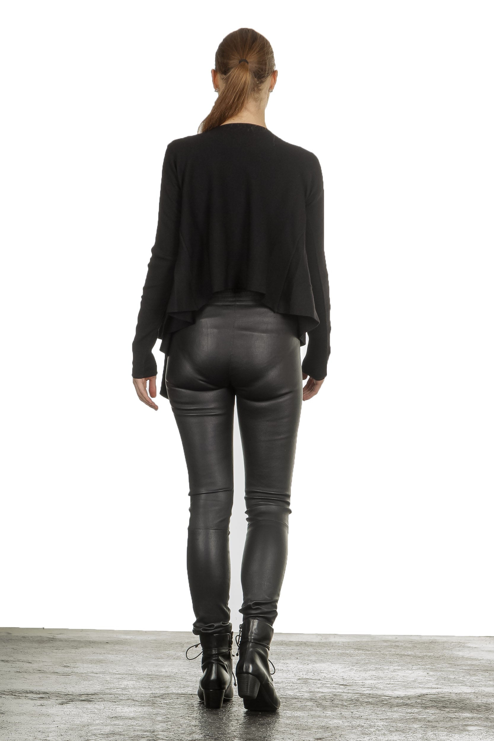 Sarah Pacini Pullover Wickeloptik schwarz