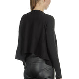 Sarah Pacini Pullover Wickeloptik schwarz
