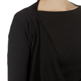 Sarah Pacini Pullover Wickeloptik schwarz