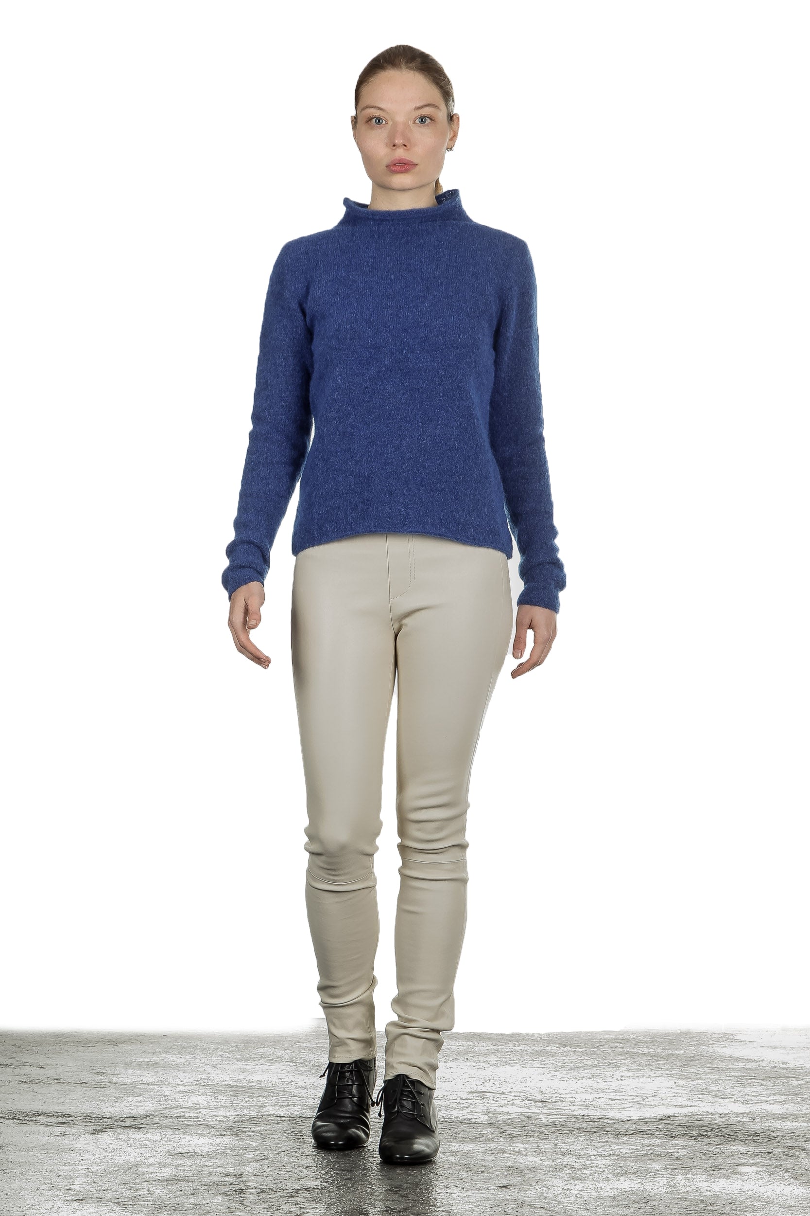 Sarah Pacini Stehkragen Pullover blau