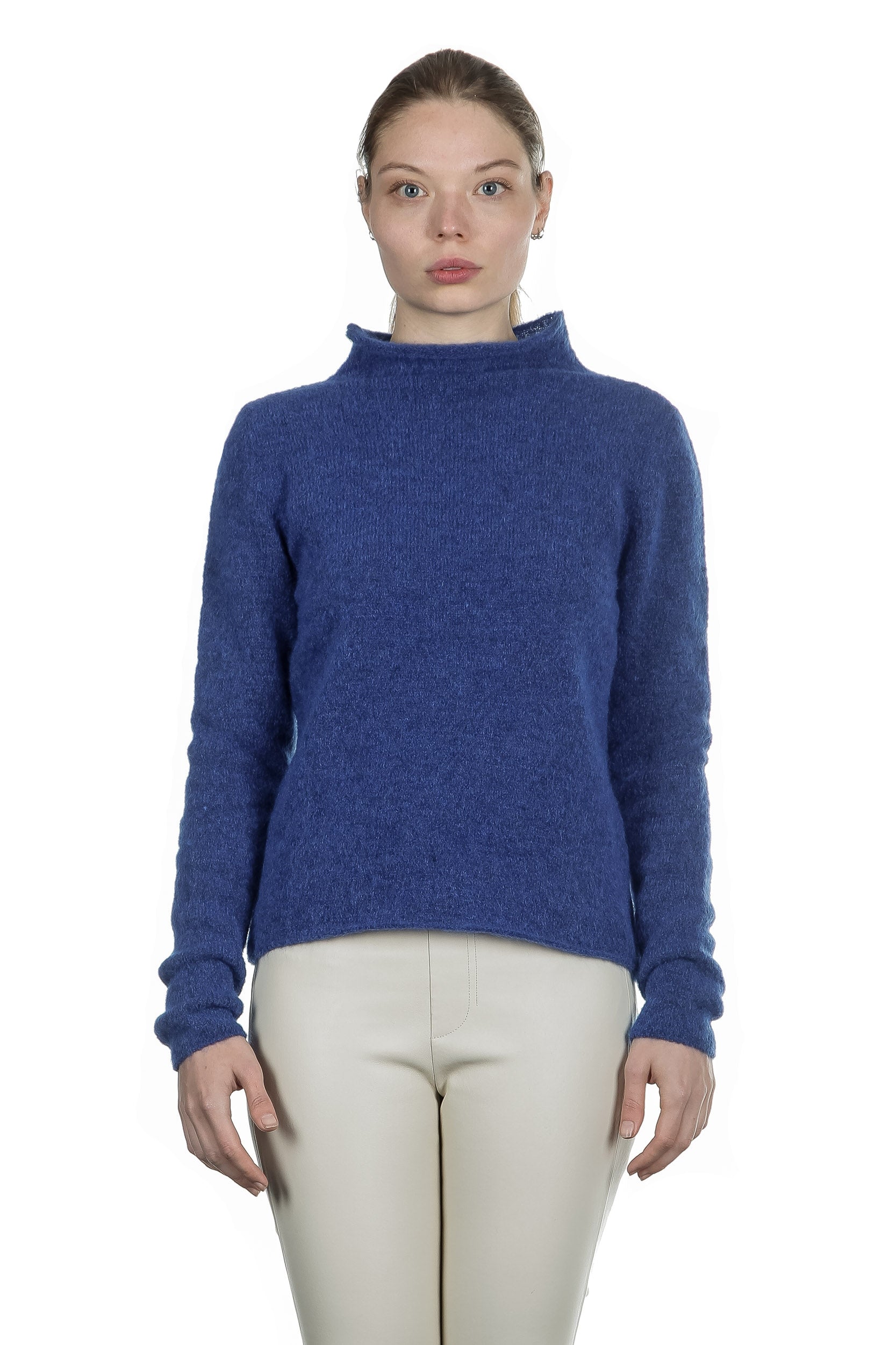 Sarah Pacini Stehkragen Pullover blau