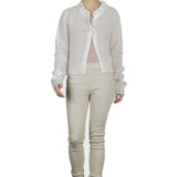 Sarah Pacini Damen Strickjacke weiß