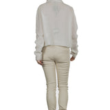 Sarah Pacini Damen Strickjacke weiß