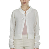 Sarah Pacini Damen Strickjacke weiß