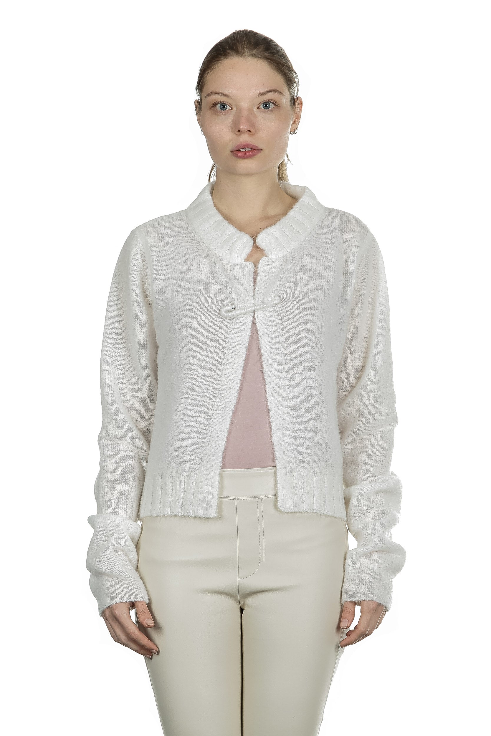 Sarah Pacini Damen Strickjacke weiß