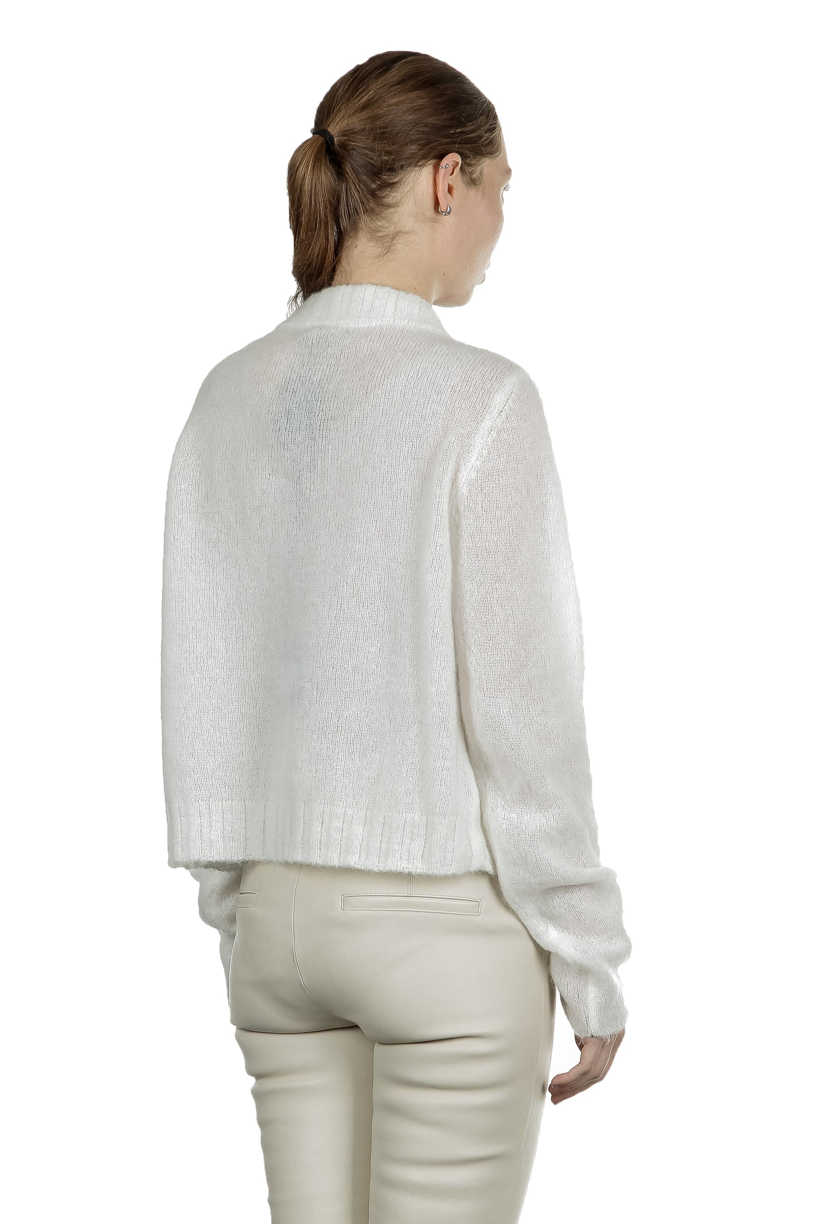 Sarah Pacini Damen Strickjacke weiß