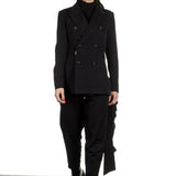 Yohji Yamamoto Damen Avantgarde Doppelreihiger Blazer schwarz