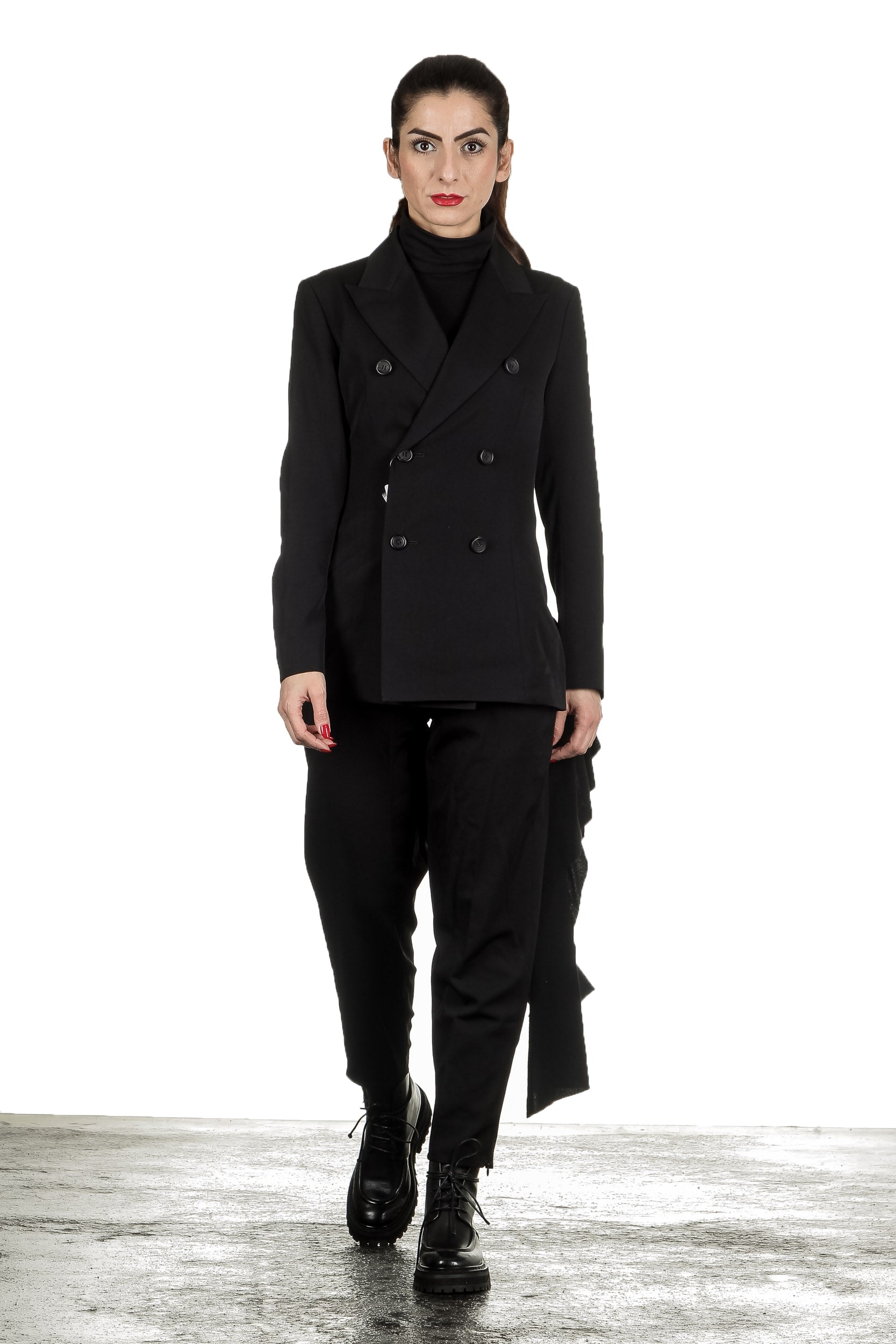 Yohji Yamamoto Damen Avantgarde Doppelreihiger Blazer schwarz