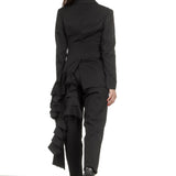 Yohji Yamamoto Damen Avantgarde Doppelreihiger Blazer schwarz