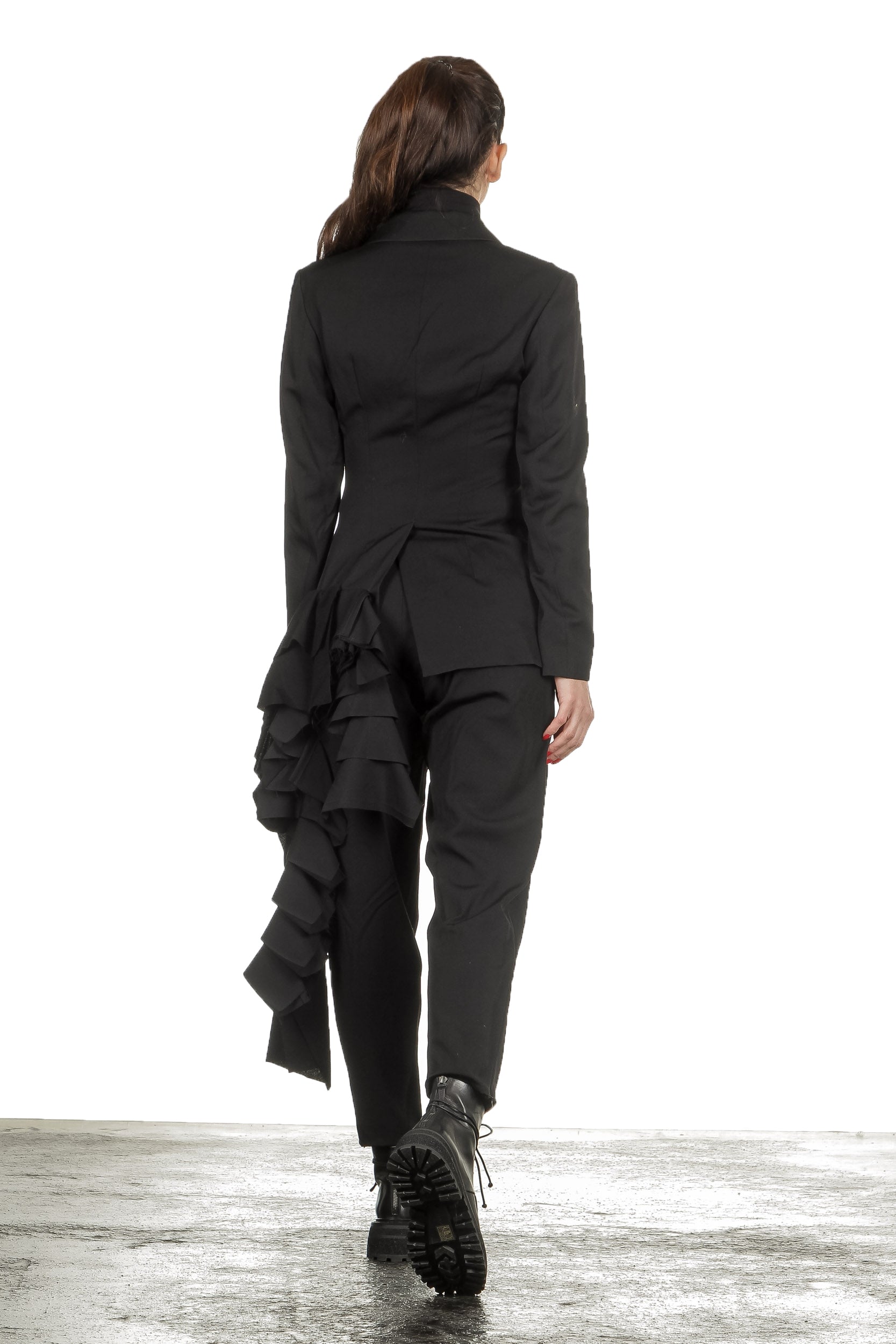 Yohji Yamamoto Damen Avantgarde Doppelreihiger Blazer schwarz