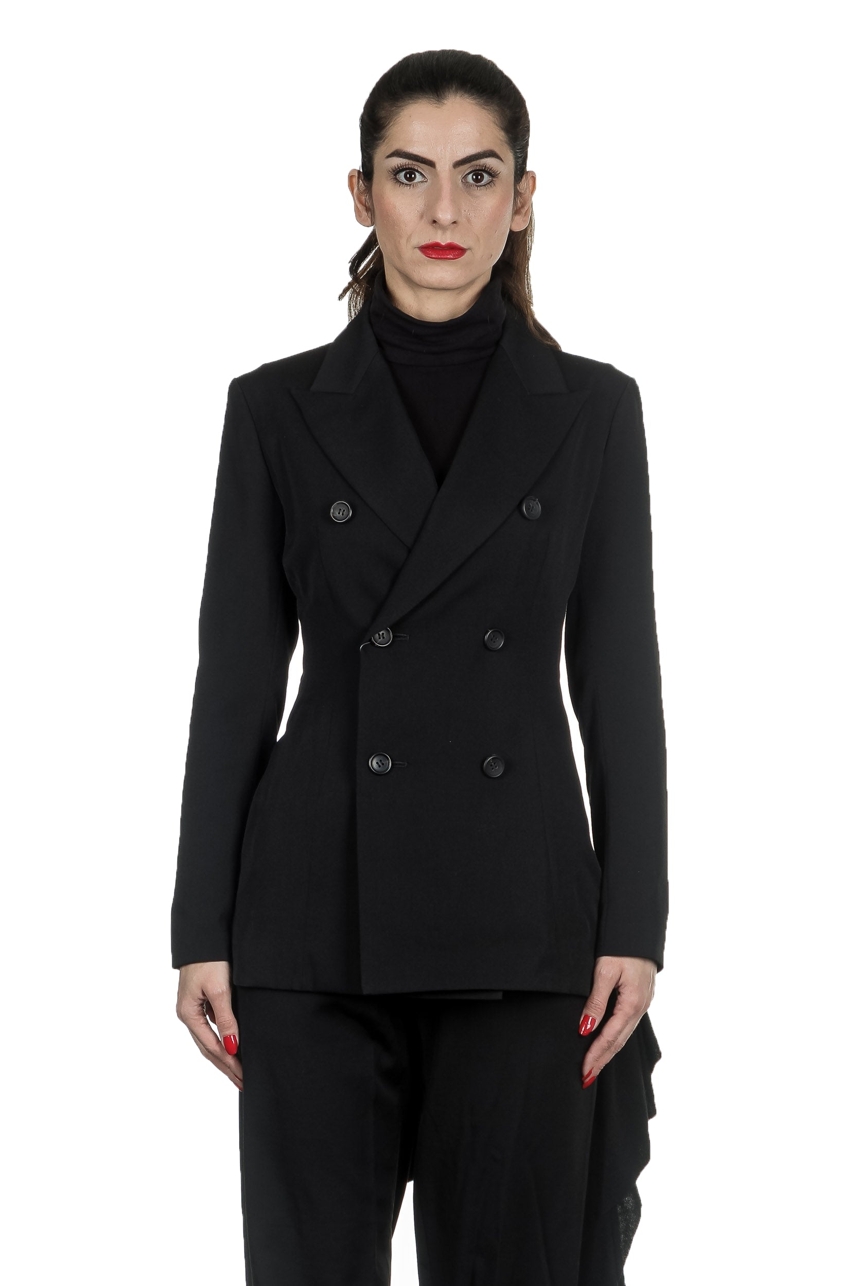 Yohji Yamamoto Damen Avantgarde Doppelreihiger Blazer schwarz