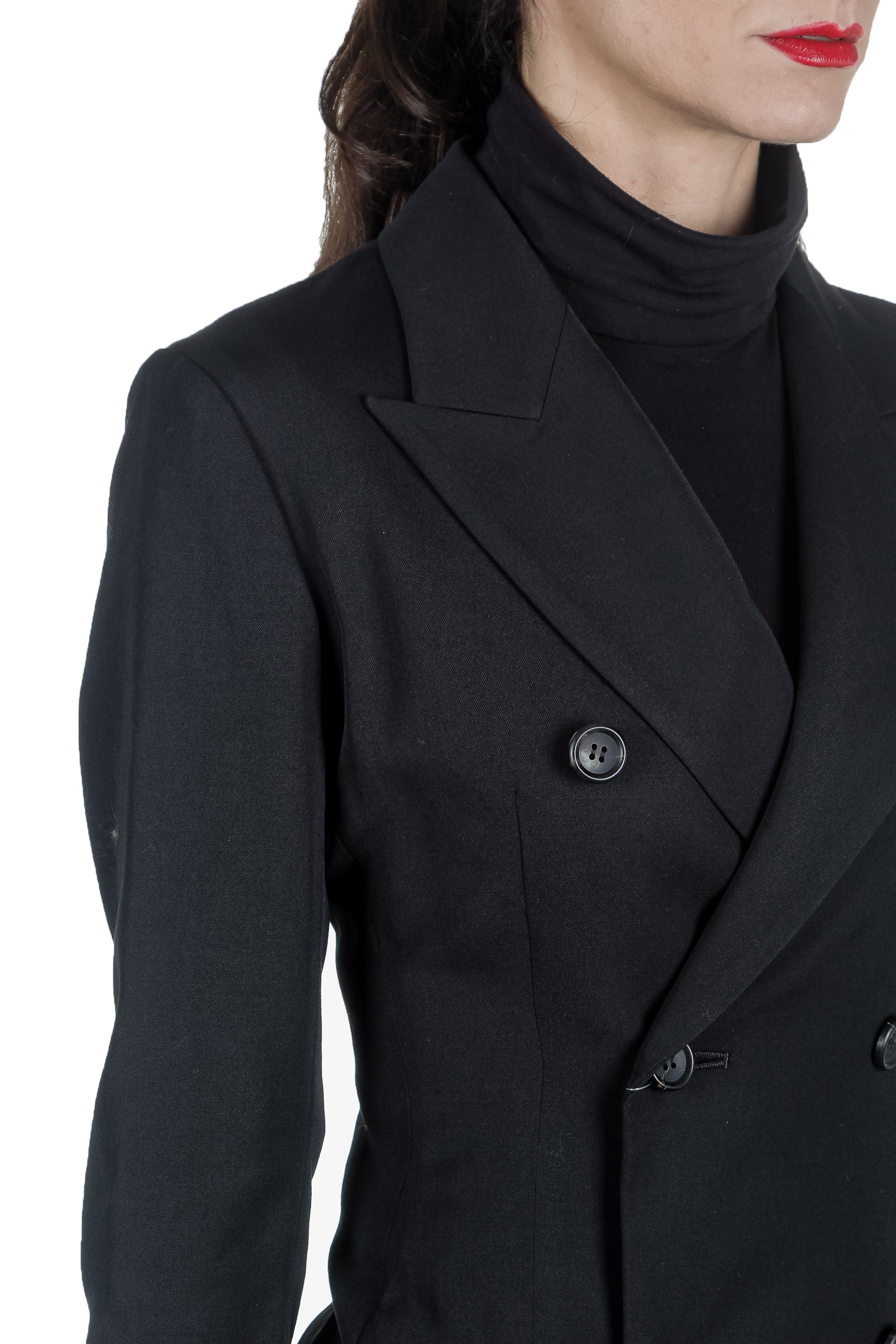 Yohji Yamamoto Damen Avantgarde Doppelreihiger Blazer schwarz