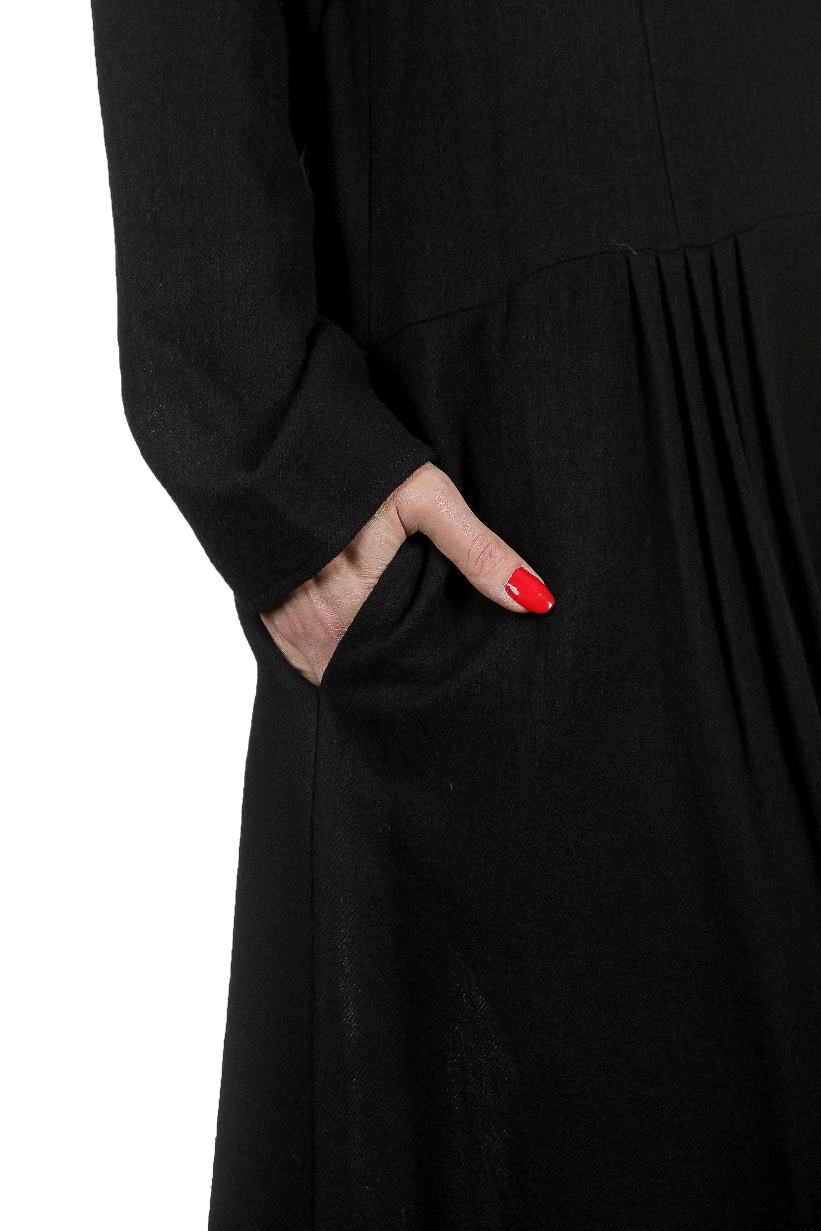 Apuntob Damen Avantgarde Hemdblusenkleid schwarz