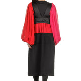 Comme Des Garçons Damen Bluse mit Rüschen schwarz rot