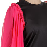 Comme Des Garçons Damen Bluse mit Rüschen schwarz rot