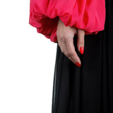 Comme Des Garçons Damen Bluse mit Rüschen schwarz rot