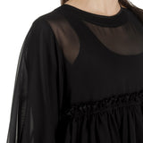 Comme Des Garçons Damen Bluse mit weiten Ärmeln schwarz