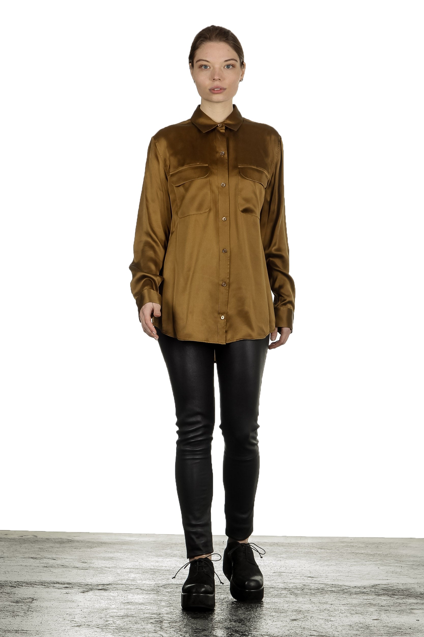 Equipment Seidenbluse olive