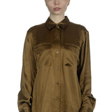 Equipment Seidenbluse olive
