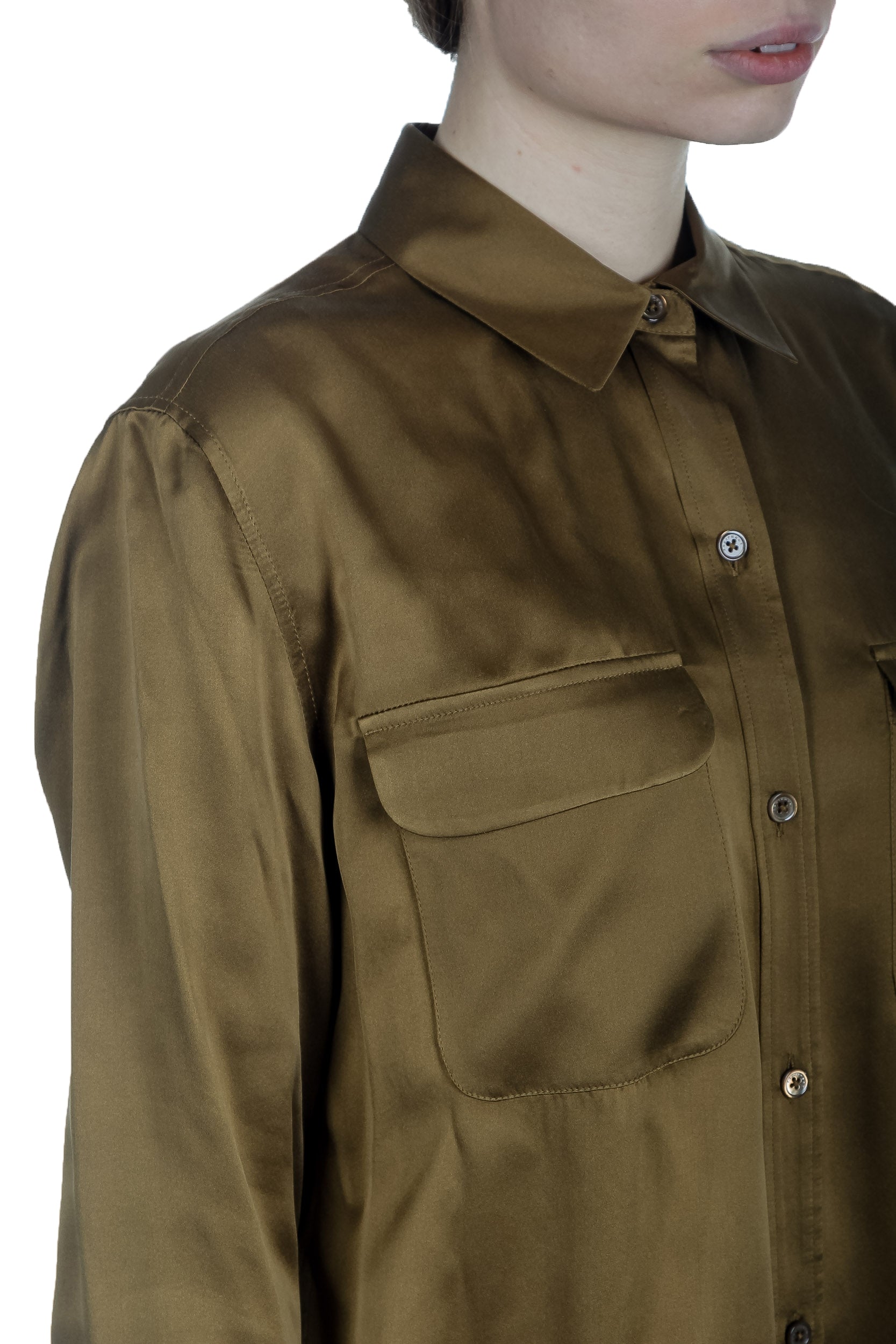 Equipment Seidenbluse olive