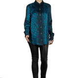 Equipment Seidenbluse Leo Print blau