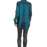 Equipment Seidenbluse Leo Print blau