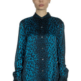 Equipment Seidenbluse Leo Print blau