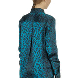 Equipment Seidenbluse Leo Print blau