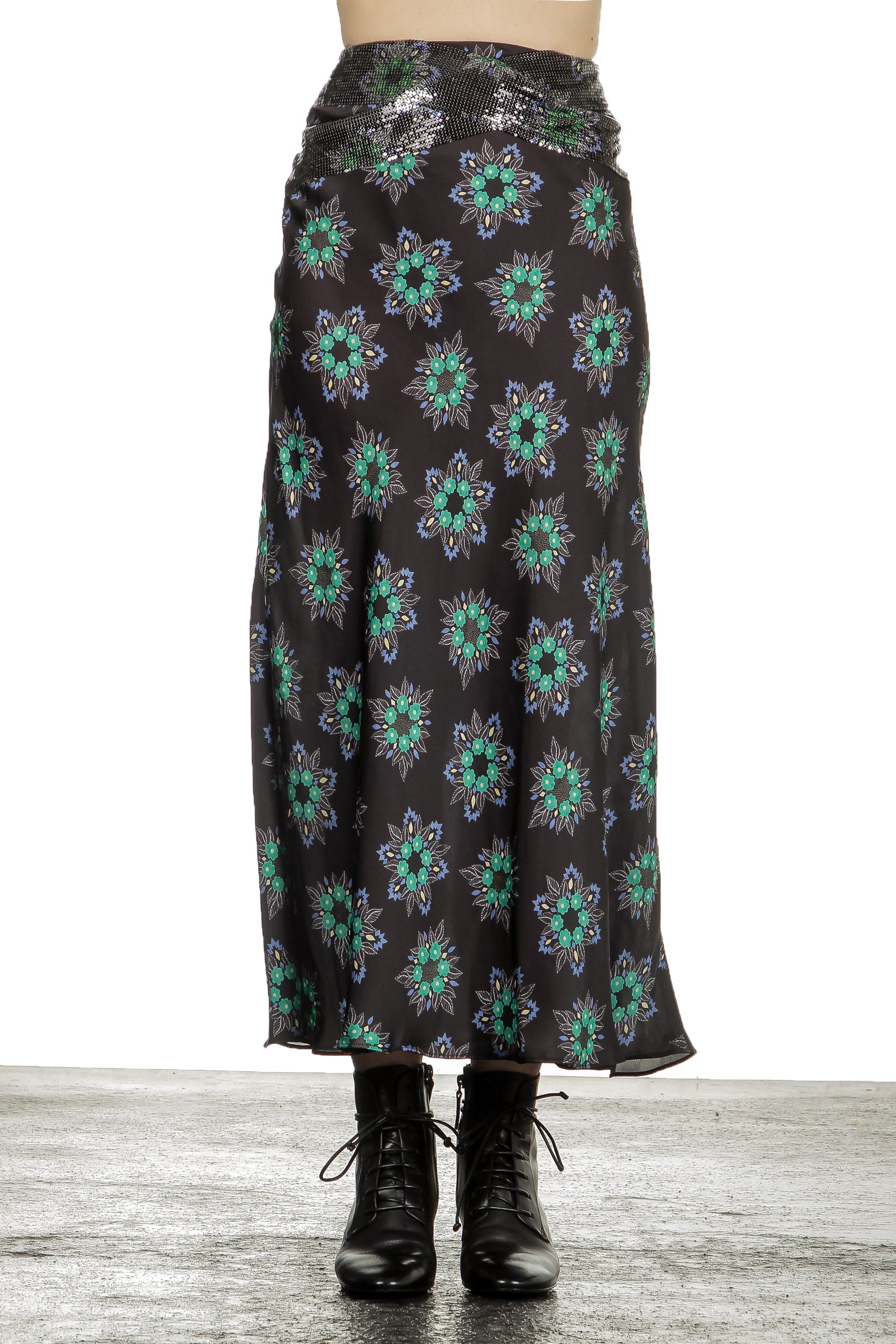 Paco Rabanne Damen Rock mit Blumen-Print mehrfarbig
