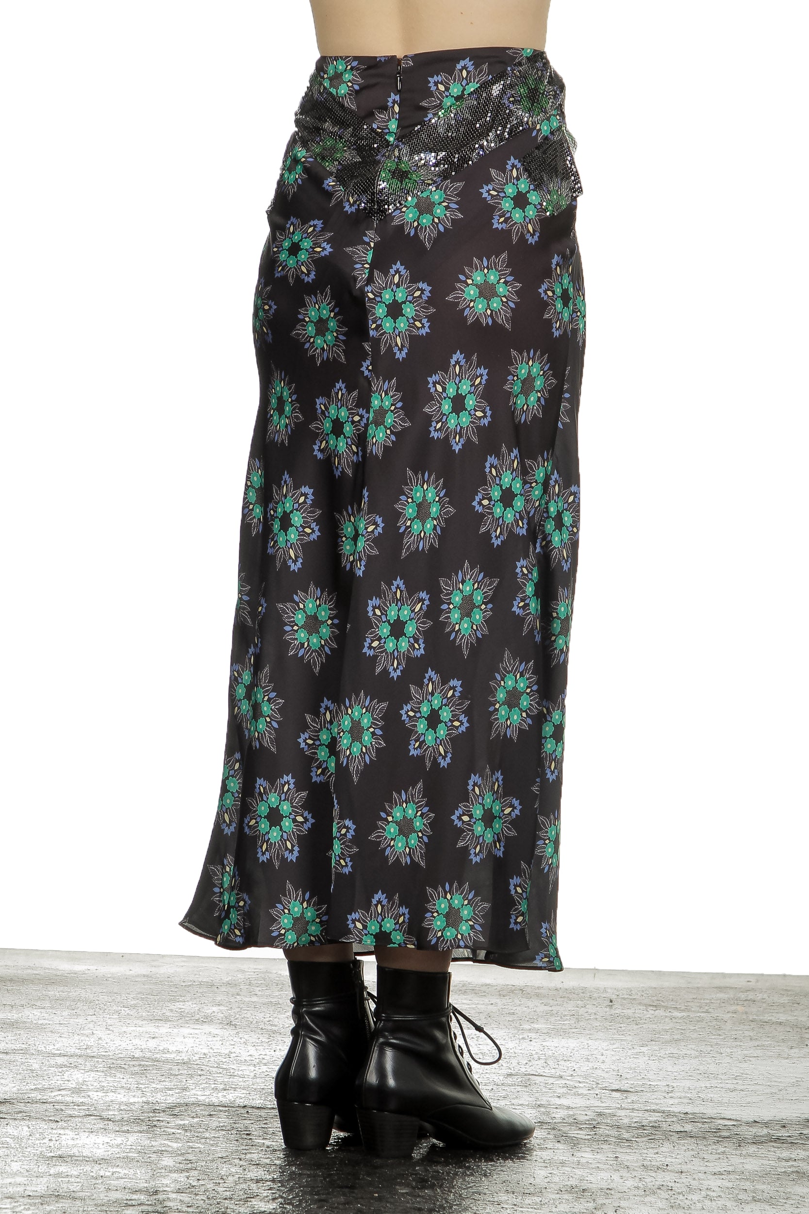 Paco Rabanne Damen Rock mit Blumen-Print mehrfarbig