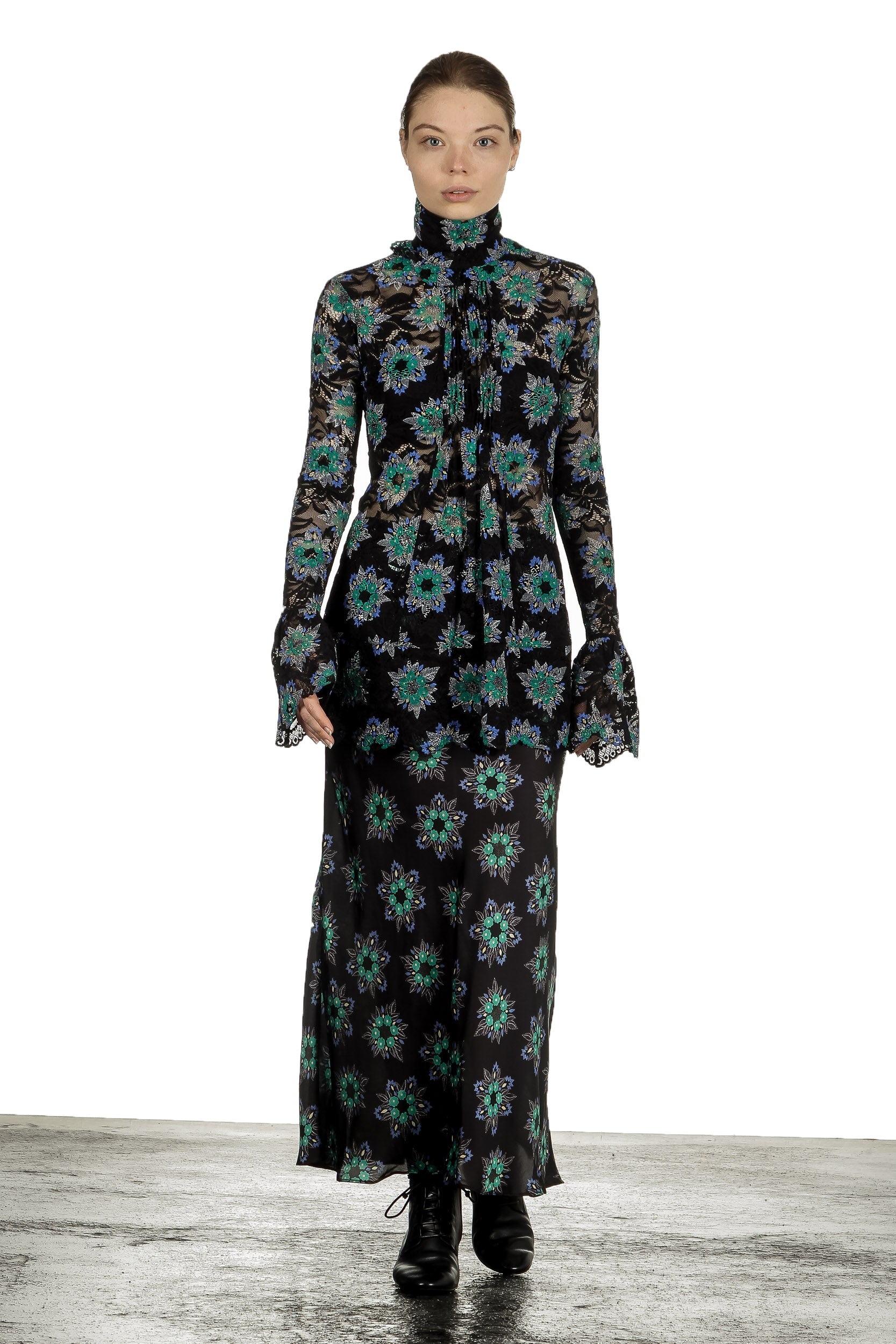 Paco Rabanne Damen Rock mit Blumen-Print mehrfarbig
