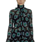 Paco Rabanne Damen Bluse mit Spitzendetails mehrfarbig