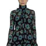 Paco Rabanne Damen Bluse mit Spitzendetails mehrfarbig