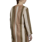 DROMe Damen Geknöpfter Ledermantel multicolor