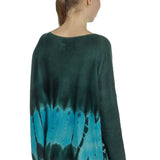 F Cashmere Damen Kaschmir Oversize Pullover blau grün