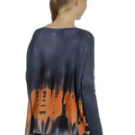 F Cashmere Damen Kaschmir Oversize Pullover blau orange