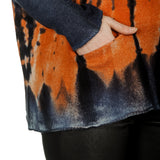 F Cashmere Damen Kaschmir Oversize Pullover blau orange