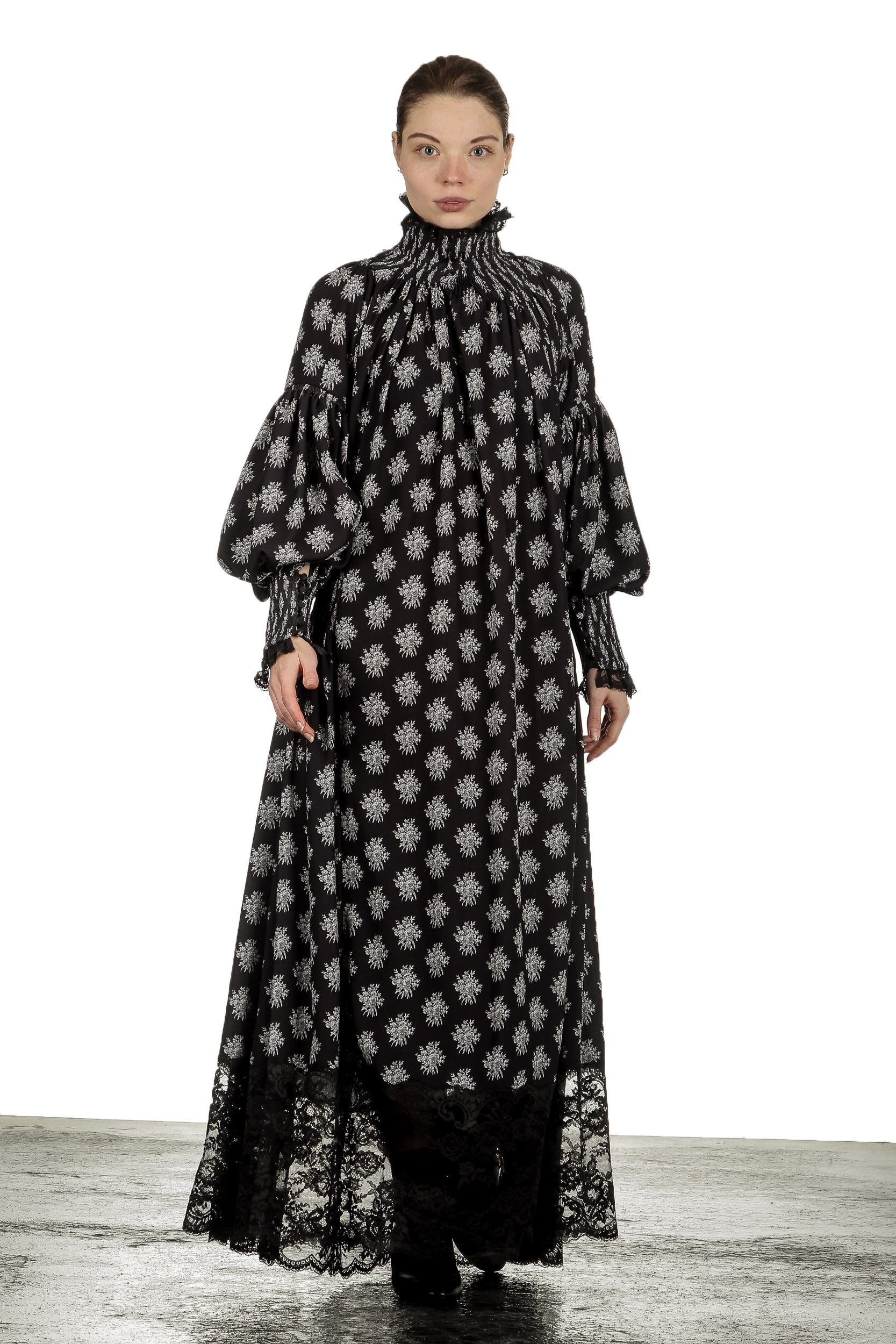 Paco Rabanne Damen Maxikleid mit Blumenstickerei mehrfarbig