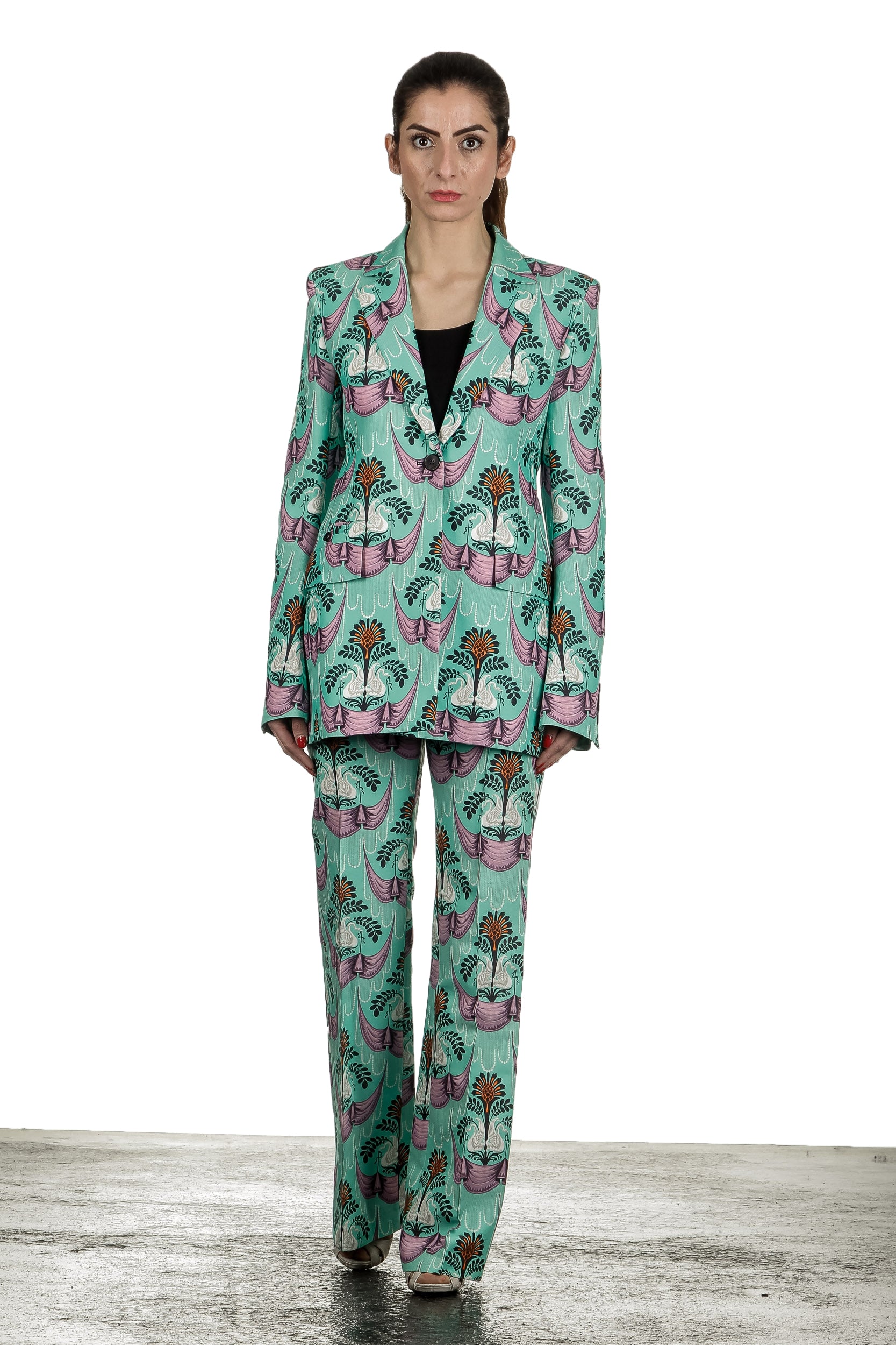 Paco Rabanne Damen Hose mit Blumenmuster mehrfarbig