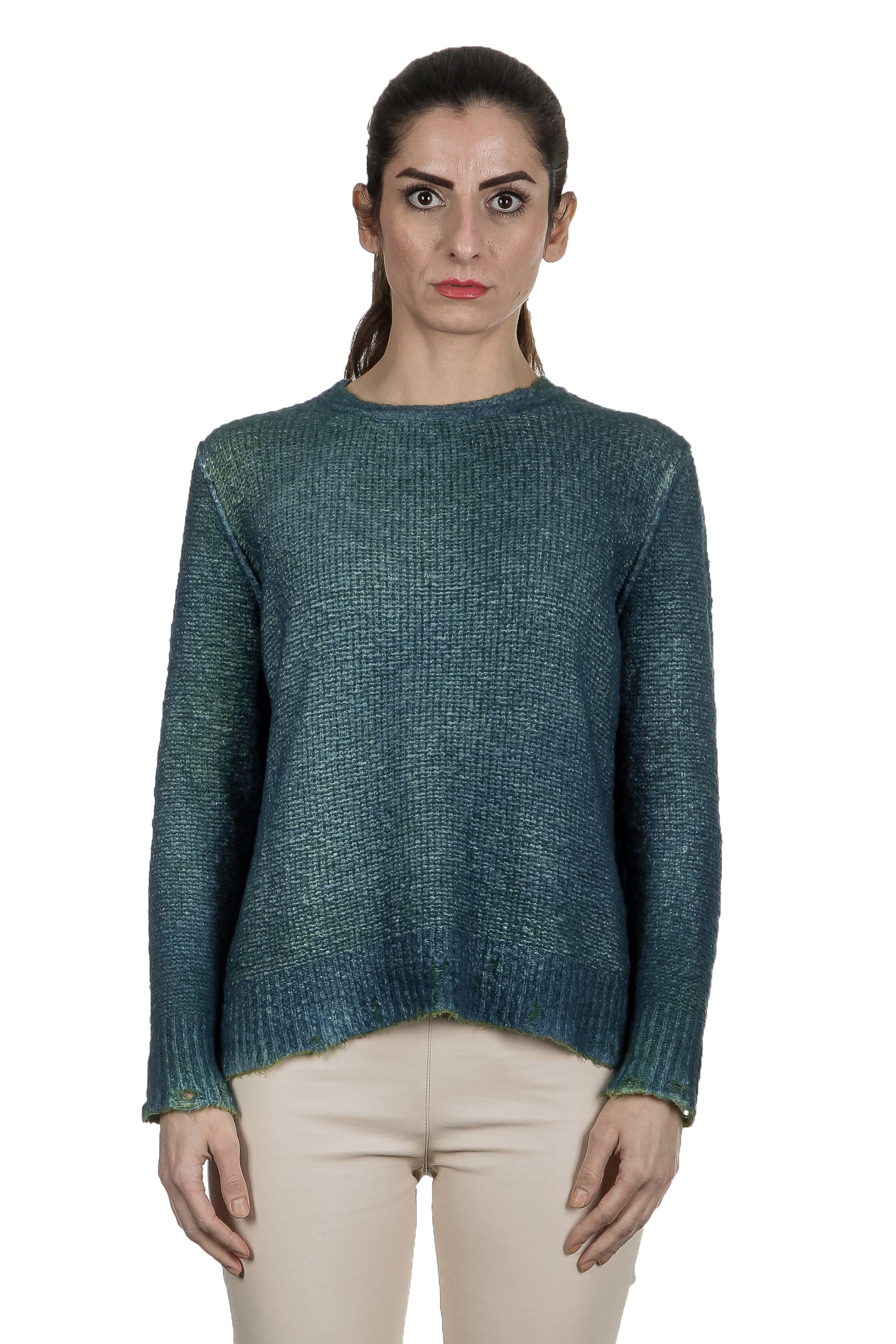 AVANT TOI Damen Wendepullover blau grün