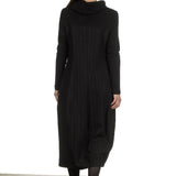 Yukai Damen Kleid Asymetrisch mit Kapuze schwarz