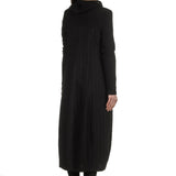 Yukai Damen Kleid Asymetrisch mit Kapuze schwarz