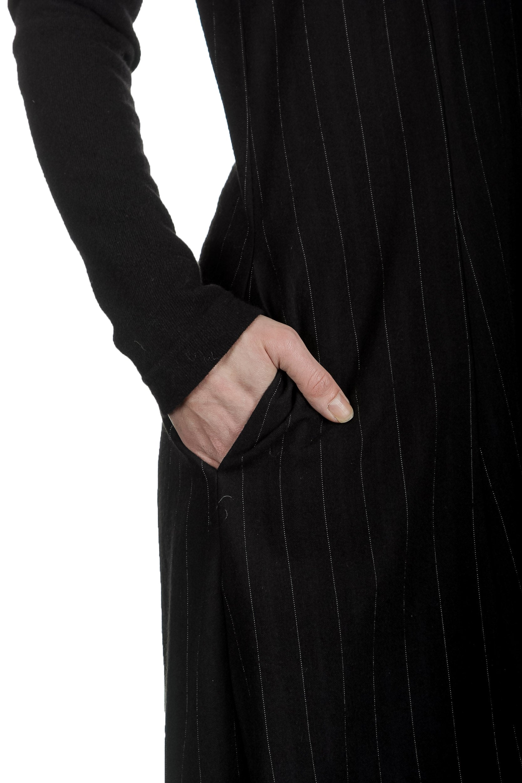 Yukai Damen Kleid Asymetrisch mit Kapuze schwarz