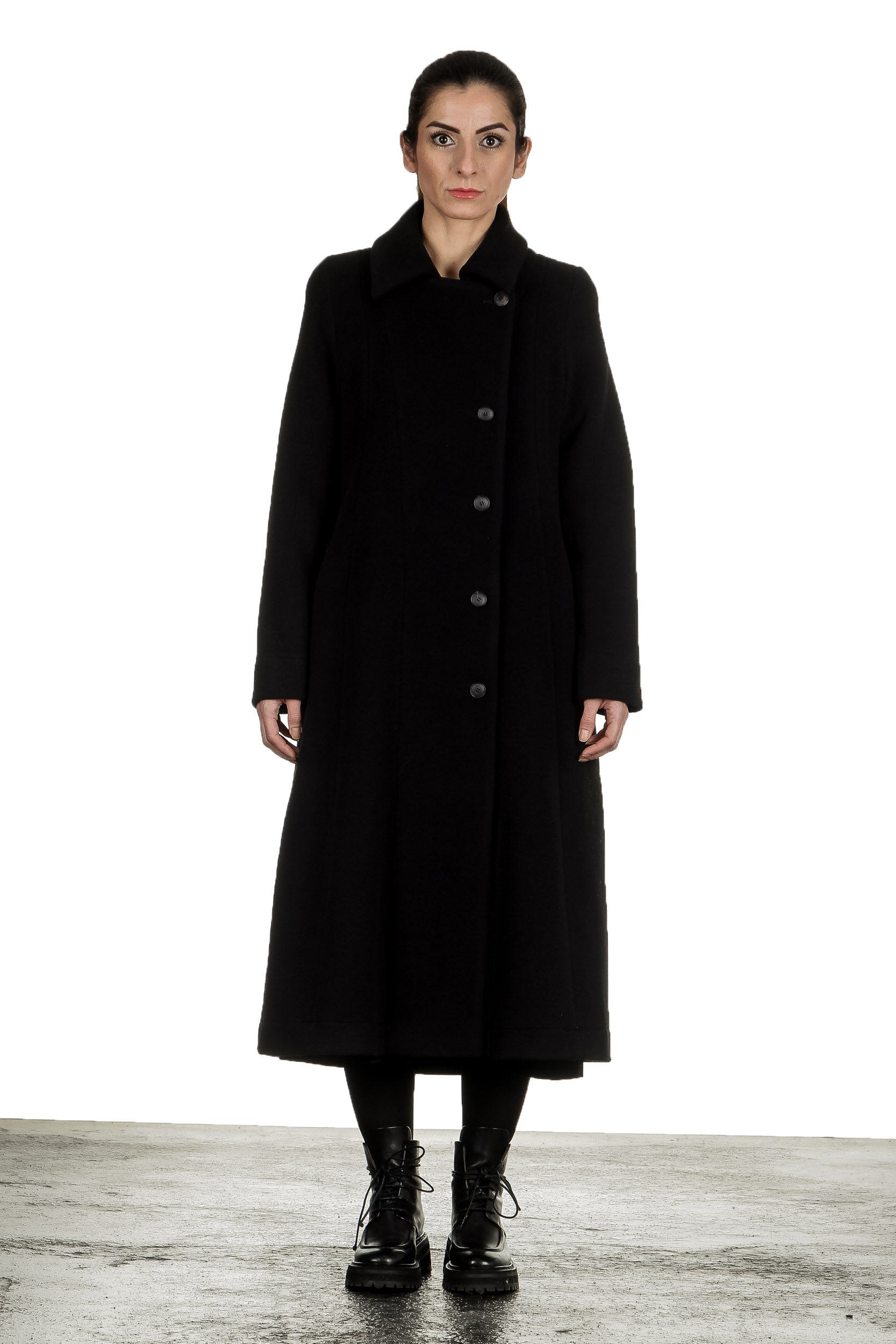 Yukai Damen Langer Mantel schwarz