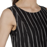 Yukai Damen Trägerkleid Asymetrisch mit Streifen schwarz